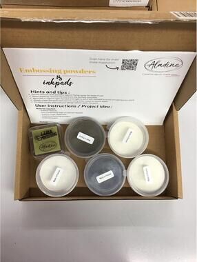 Aladine embossing powders & inkpad 6 pc brand new in box from HSN